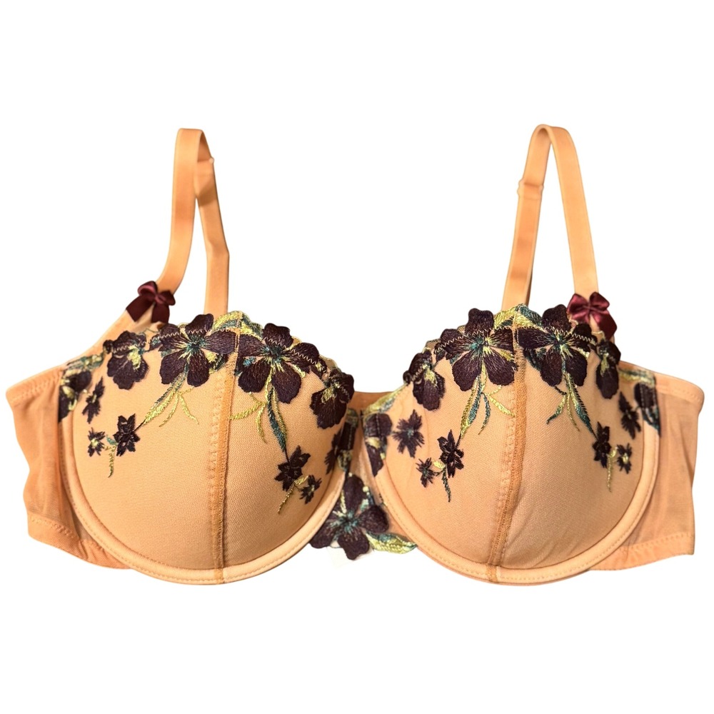 Adore Me Floral BEAUTIFUL Embroidered Balconette Bra – Size 38C, New with‎ Tags